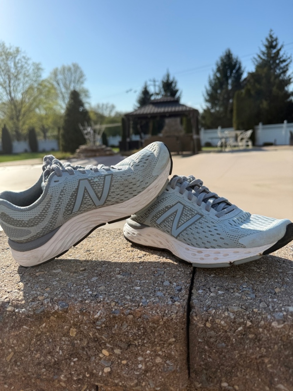New Balance 680 Women’s Light Blue/Gray Mesh Running Sneakers